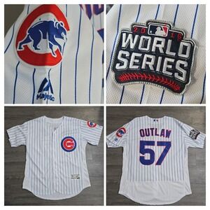 Chicago Cubs 2016 World Series Champions‎ Majestic Jersey 57 Outlaw Men's 48 XL